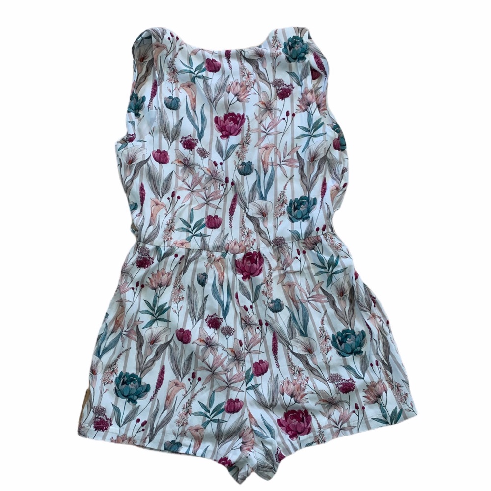 Marty M Floral Stripe Skirted Romper - Picture 3 of 8